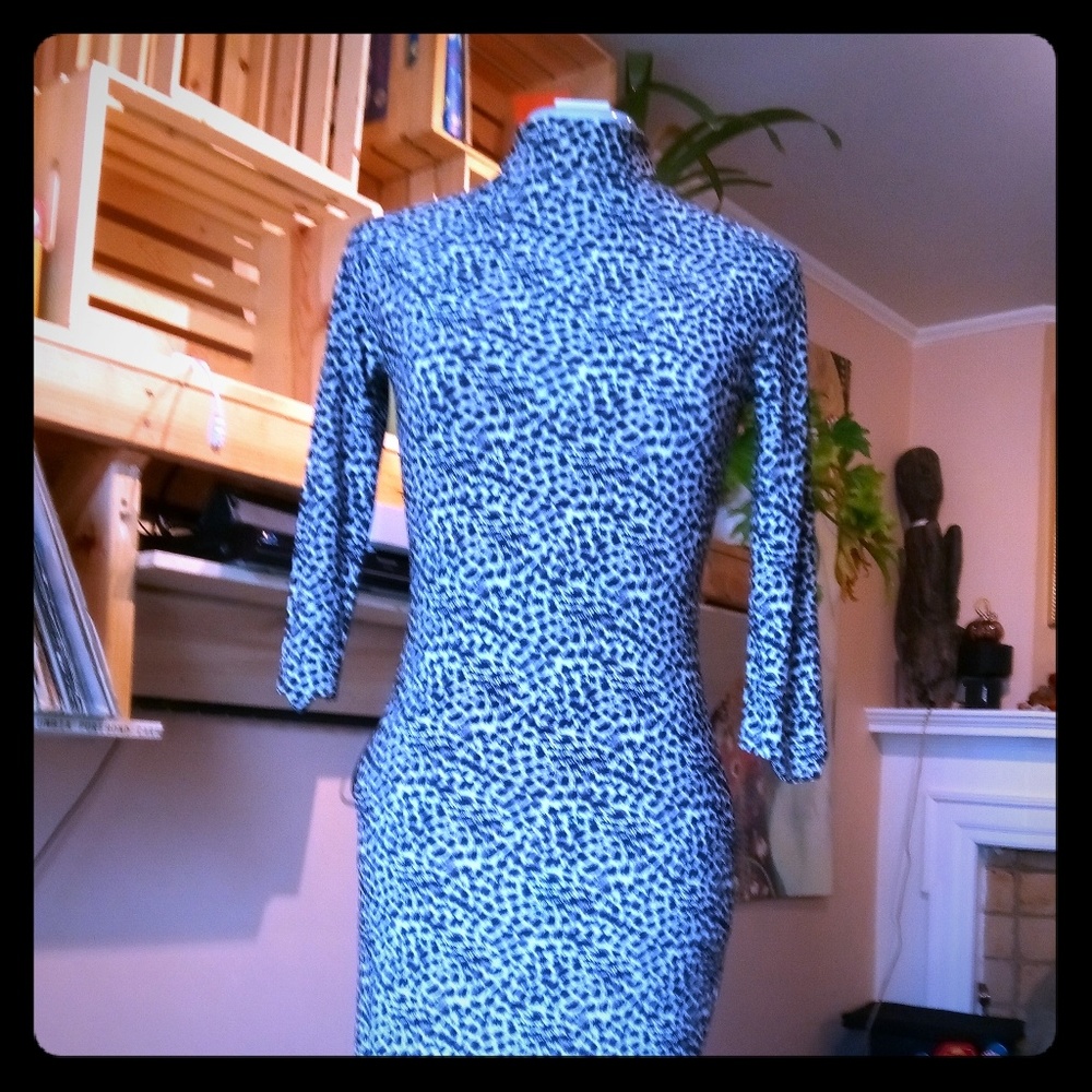 Leopard mock neck bodycon US 4